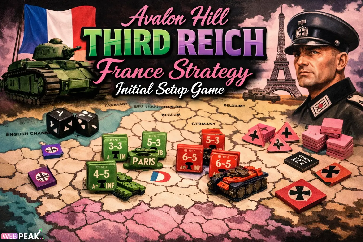 Avalon Hill Third Reich France Strategy Initial Setup Game