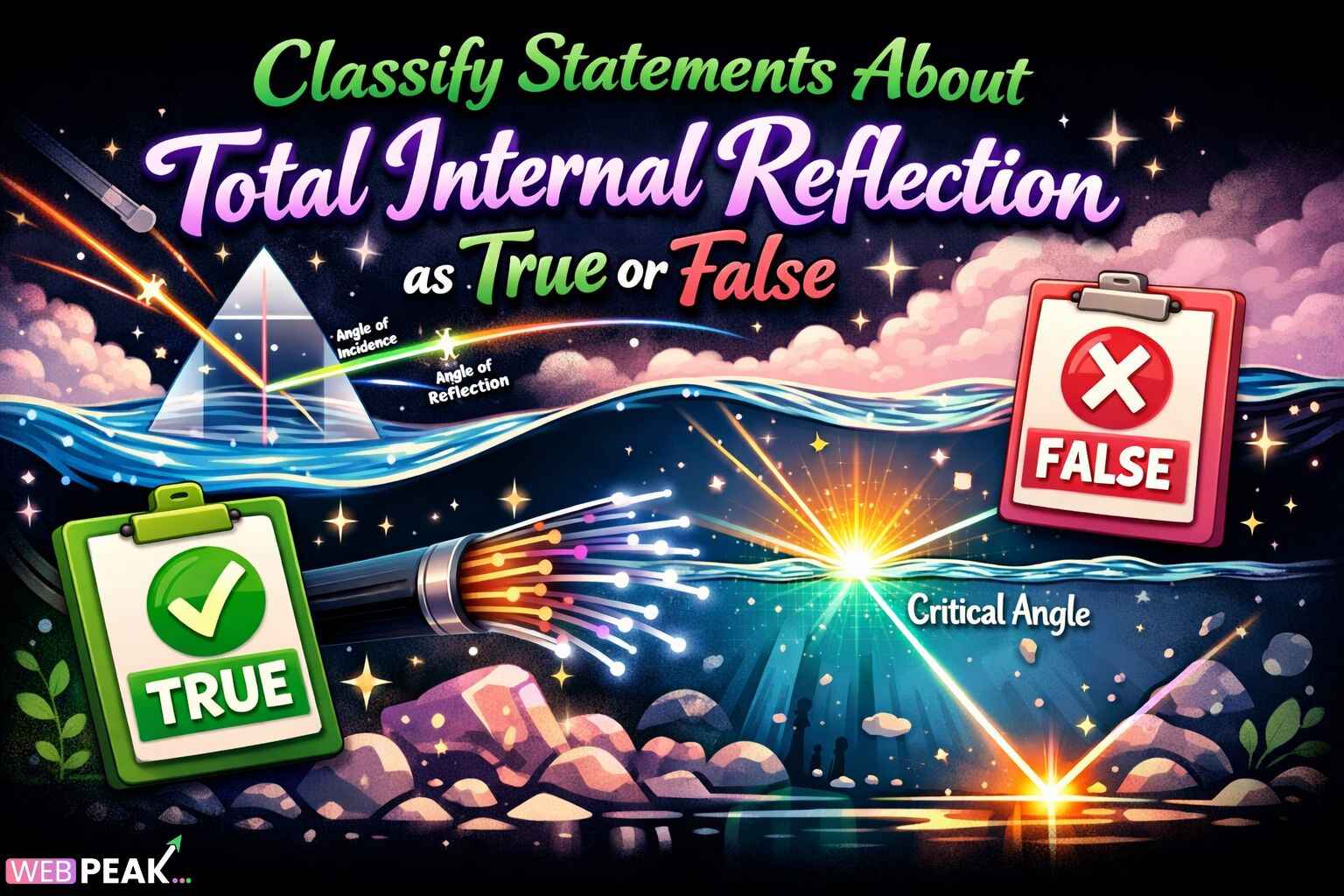 Classify Statements About Total Internal Reflection as True or False