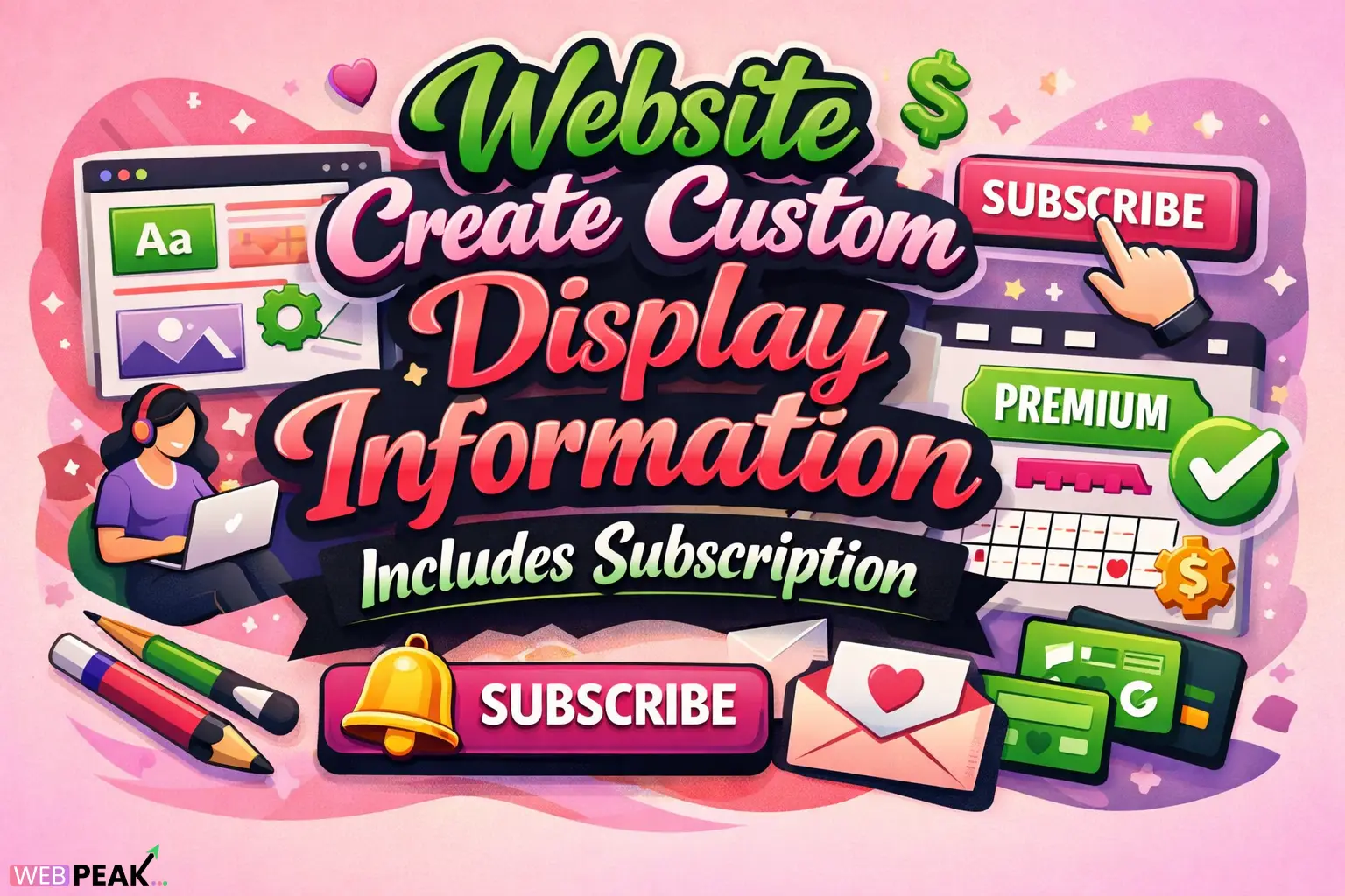 Website Create Custom Display Information Includes Subscription